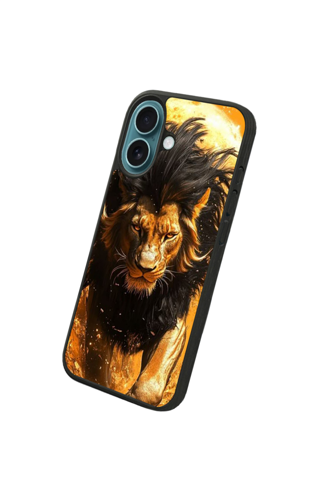 iPhone 16 Uyumlu Aslan Tasarımlı Glossy Premium Kılıf