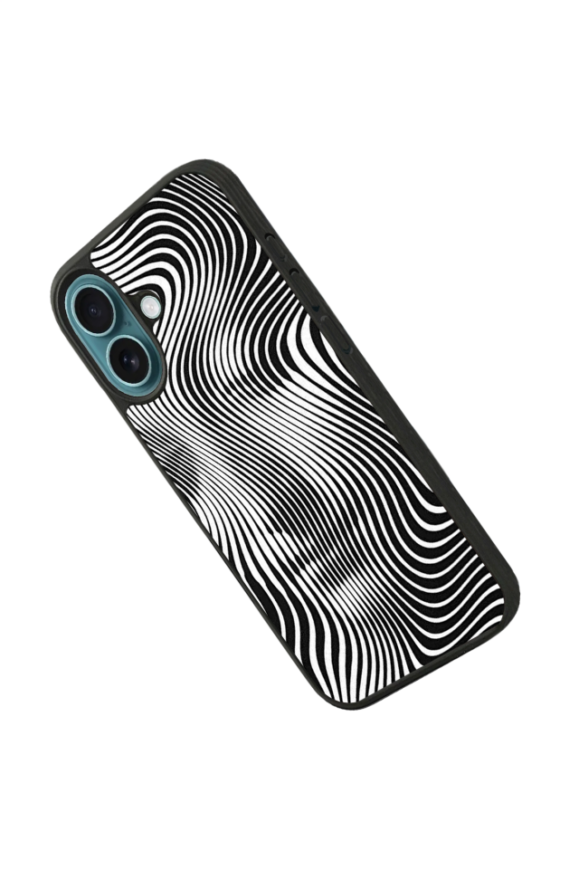 iPhone 16 Plus Uyumlu Çizgi Sanatı Tasarımlı Glossy Premium Kılıf