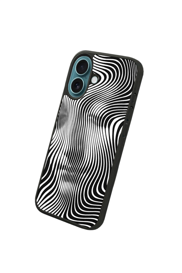 iPhone 16 Plus Uyumlu Çizgi Sanatı Tasarımlı Glossy Premium Kılıf