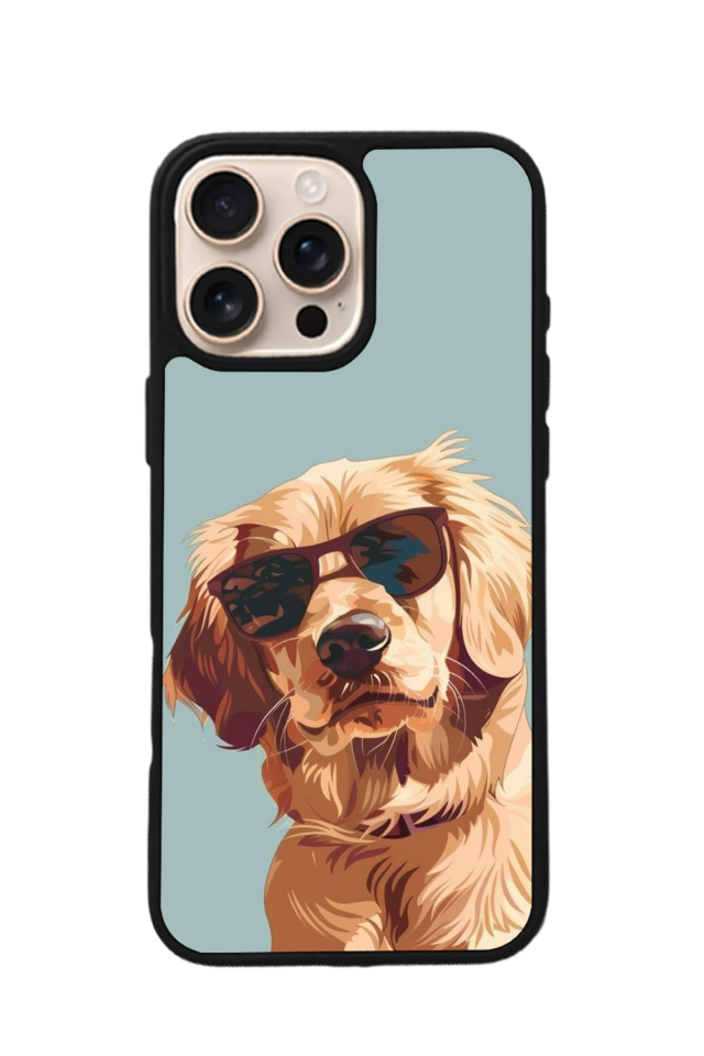 iPhone 16 Pro Uyumlu Golden Kopek Tasarımlı Glossy Premium Kılıf