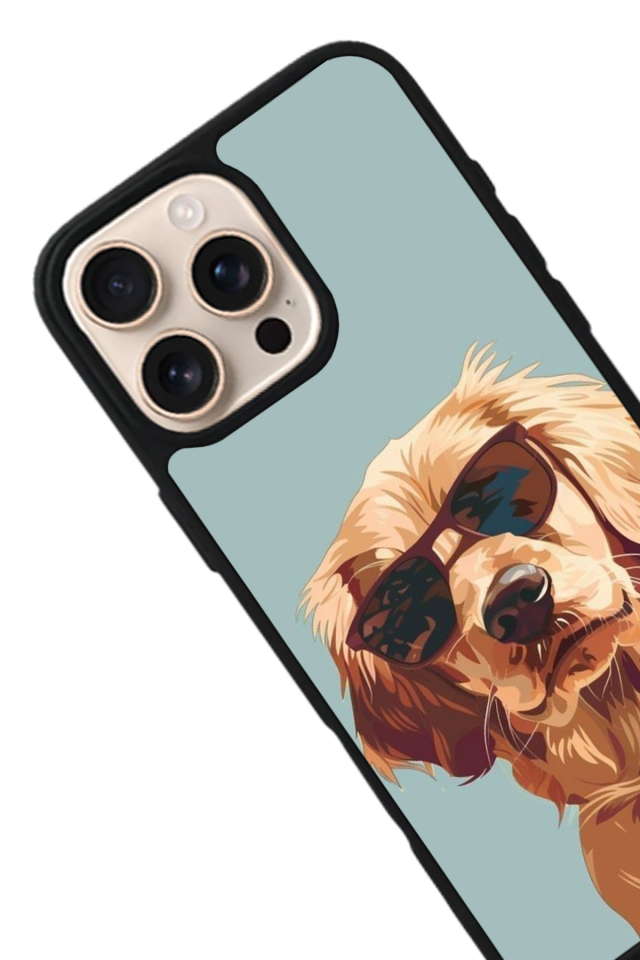 iPhone 16 Pro Uyumlu Golden Kopek Tasarımlı Glossy Premium Kılıf