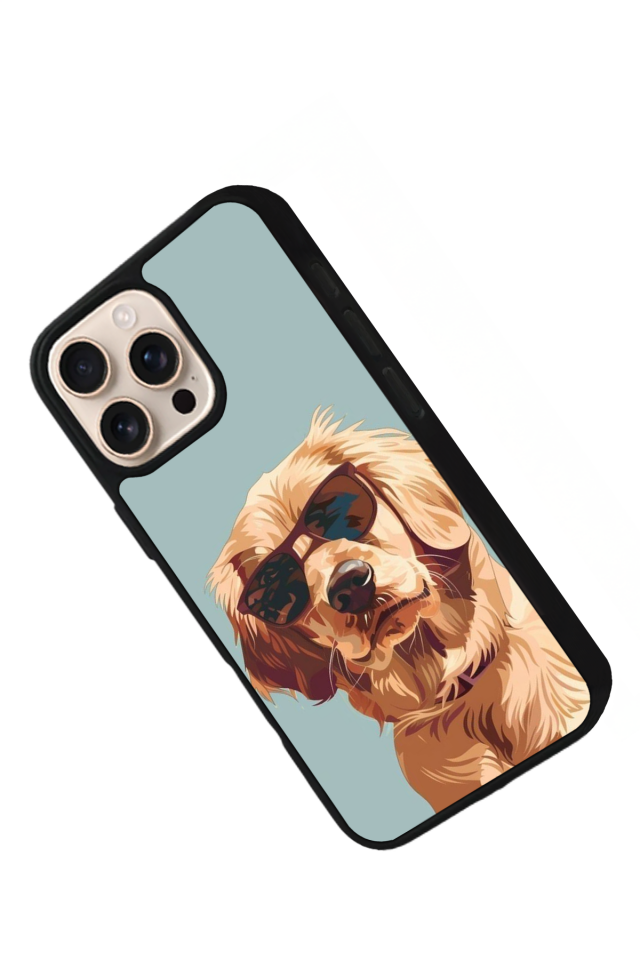 iPhone 16 Pro Uyumlu Golden Kopek Tasarımlı Glossy Premium Kılıf