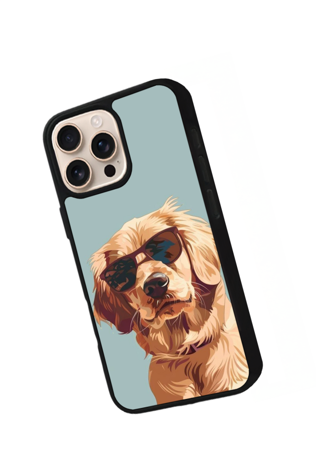 iPhone 16 Pro Uyumlu Golden Kopek Tasarımlı Glossy Premium Kılıf