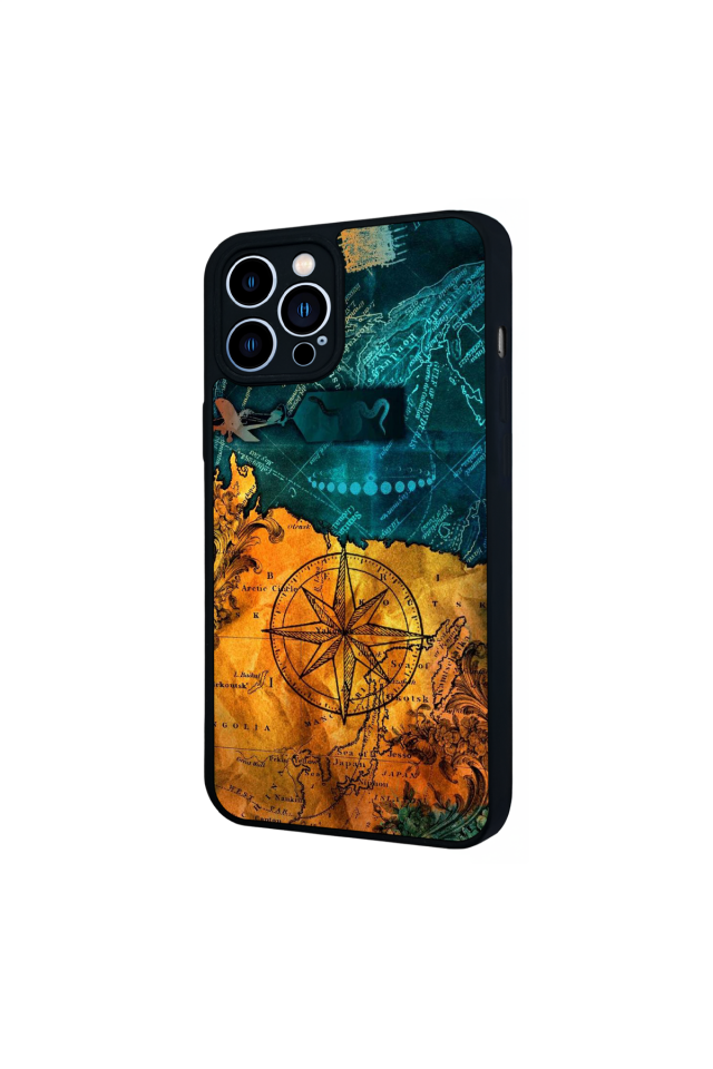 iPhone 13 Pro Max Uyumlu Harita Tasarımlı Glossy Premium Kılıf