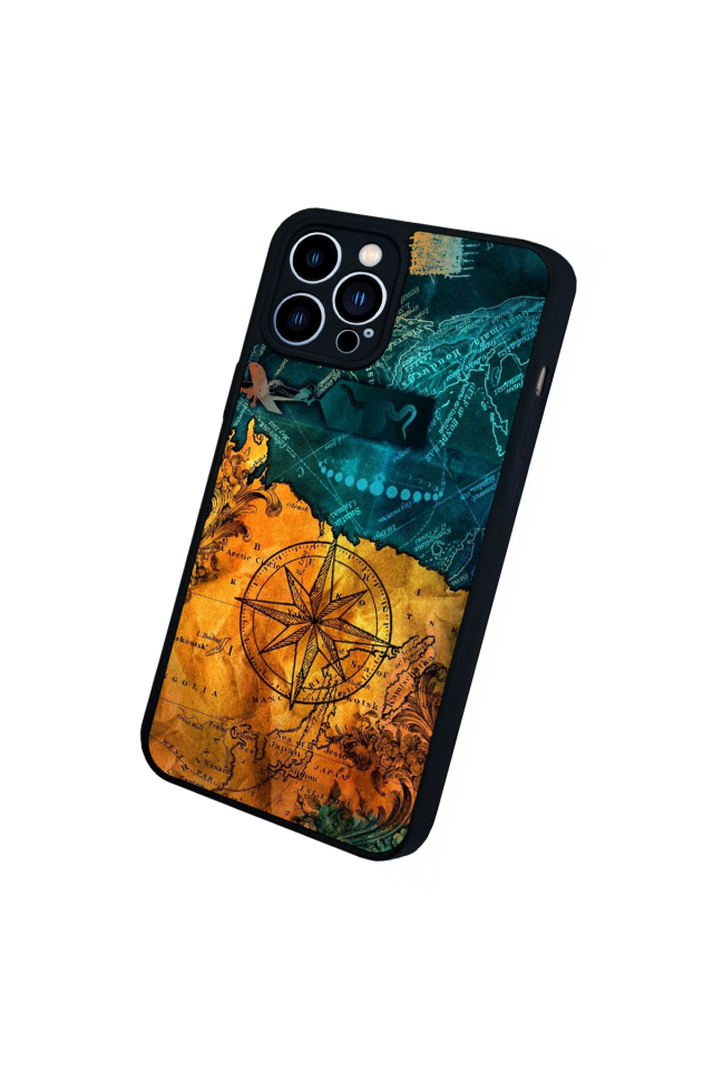 iPhone 13 Pro Max Uyumlu Harita Tasarımlı Glossy Premium Kılıf