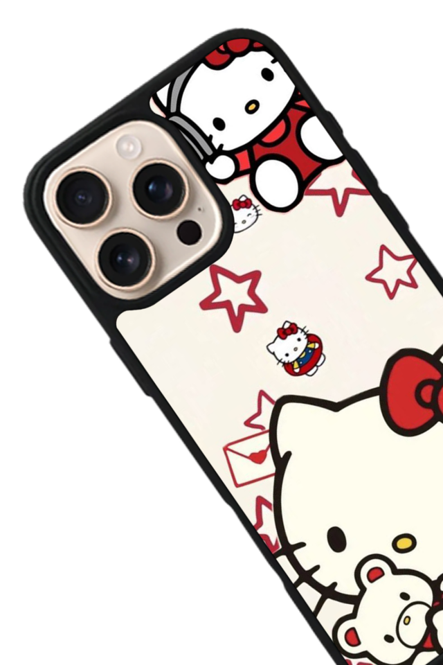 iPhone 16 Pro Max Uyumlu HelloKitty Tasarımlı Glossy Premium Kılıf