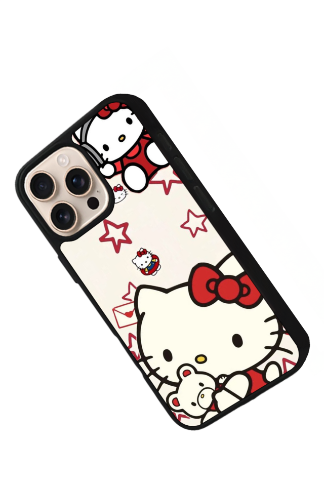 iPhone 16 Pro Max Uyumlu HelloKitty Tasarımlı Glossy Premium Kılıf