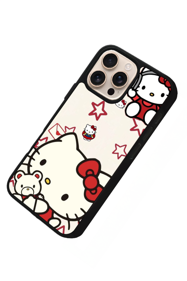 iPhone 16 Pro Max Uyumlu HelloKitty Tasarımlı Glossy Premium Kılıf