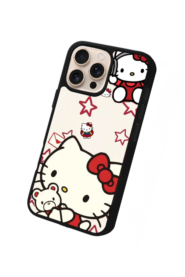iPhone 16 Pro Max Uyumlu HelloKitty Tasarımlı Glossy Premium Kılıf