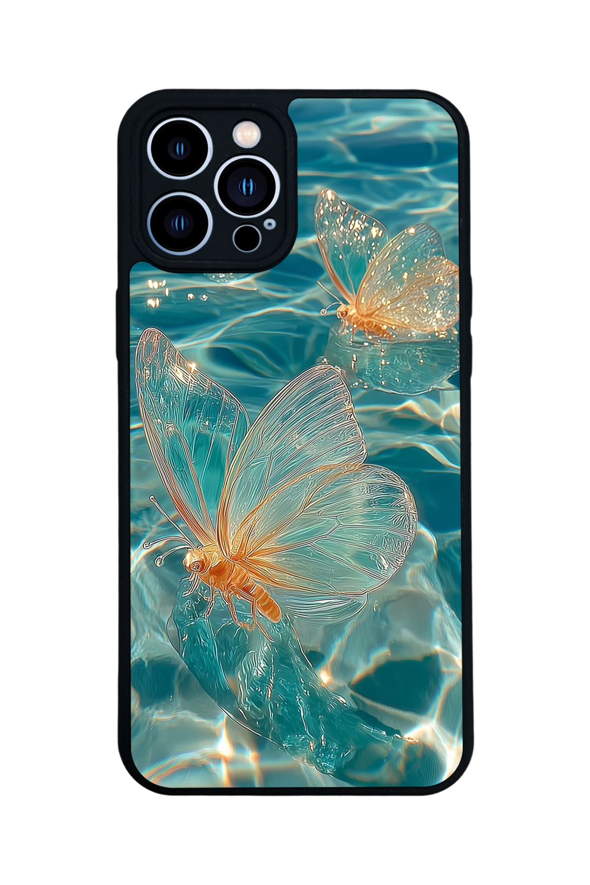 iPhone 12 Pro Max Uyumlu Kelebek Tasarımlı Glossy Premium Kılıf