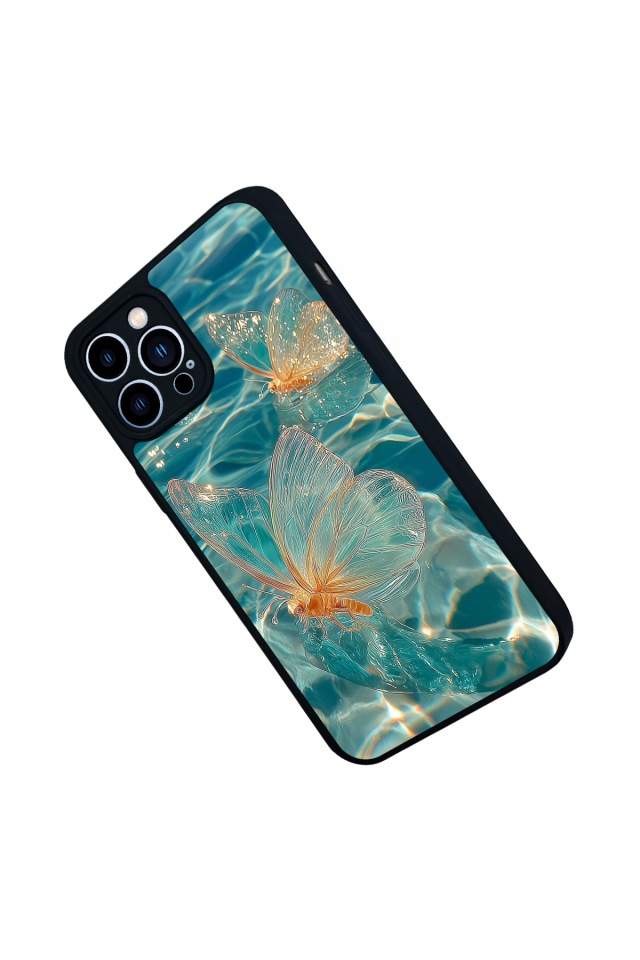 iPhone 12 Pro Max Uyumlu Kelebek Tasarımlı Glossy Premium Kılıf