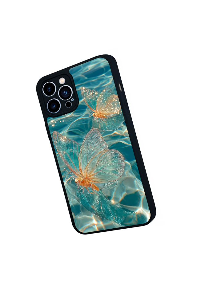 iPhone 12 Pro Max Uyumlu Kelebek Tasarımlı Glossy Premium Kılıf