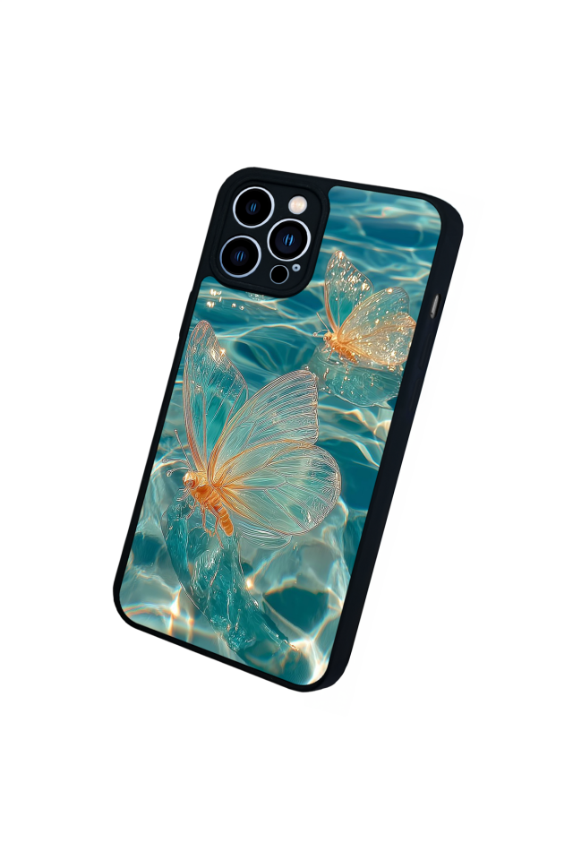 iPhone 12 Pro Max Uyumlu Kelebek Tasarımlı Glossy Premium Kılıf