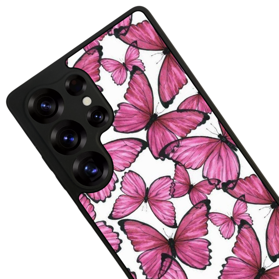 Samsung Galaxy S25 Ultra Uyumlu Kelebek Tasarımlı Glossy Premium Kılıf