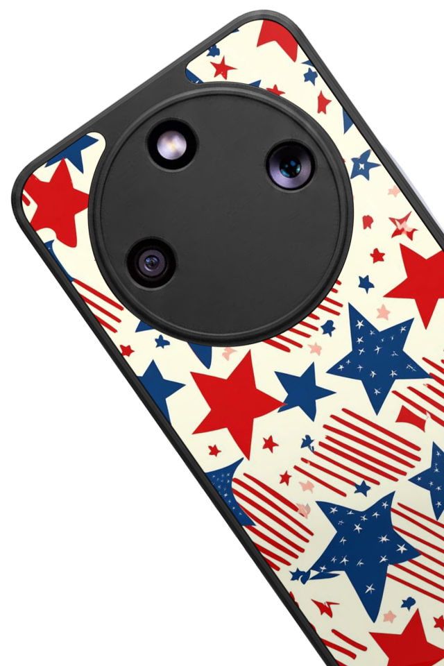 Honor Magic 8 Lite Uyumlu Retro Yildizlar Tasarımlı Glossy Premium Kılıf