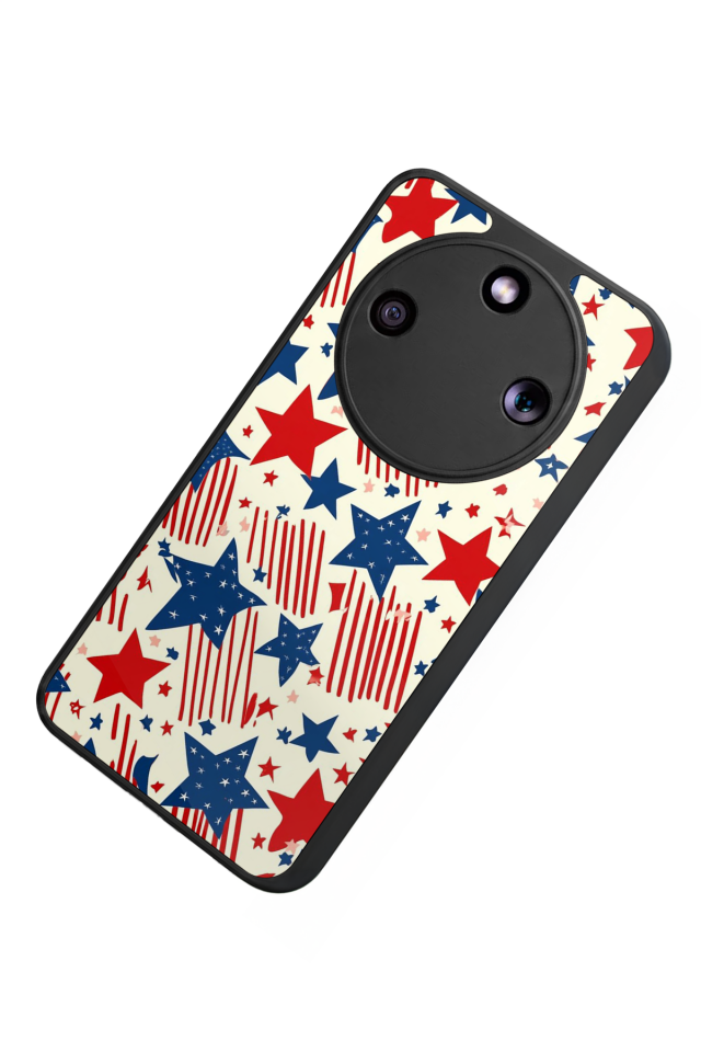 Honor Magic 8 Lite Uyumlu Retro Yildizlar Tasarımlı Glossy Premium Kılıf