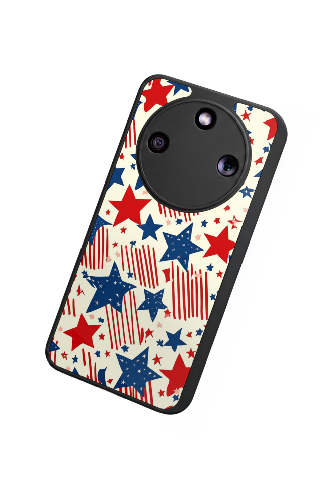 Honor Magic 8 Lite Uyumlu Retro Yildizlar Tasarımlı Glossy Premium Kılıf