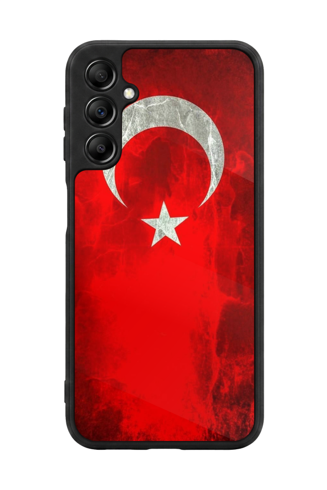 Samsung Galaxy A14 Uyumlu Türk Bayragi Tasarımlı Glossy Premium Kılıf