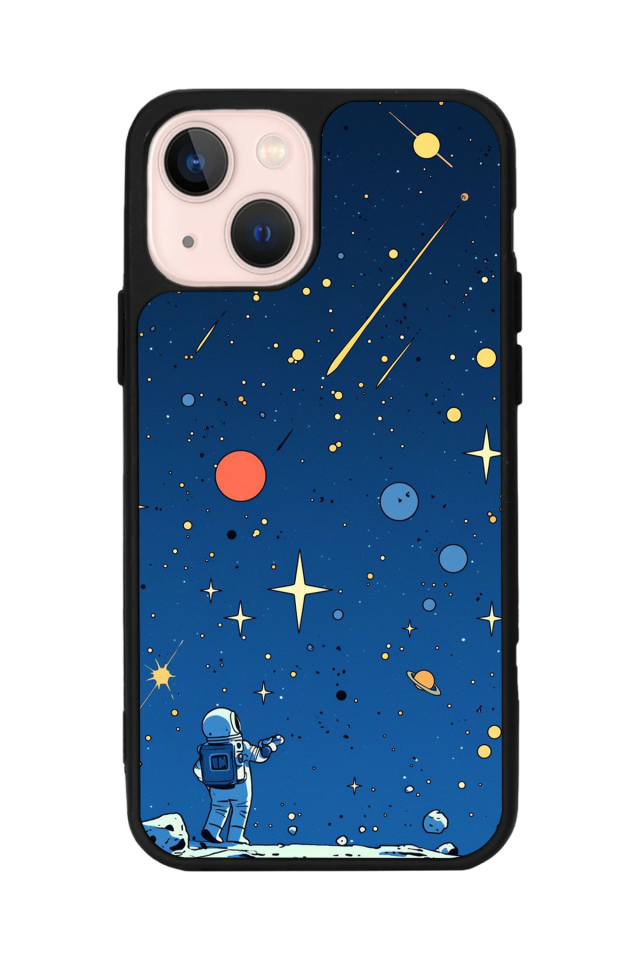 iPhone 13/14 Uyumlu Uzay Tasarımlı Glossy Premium Kılıf