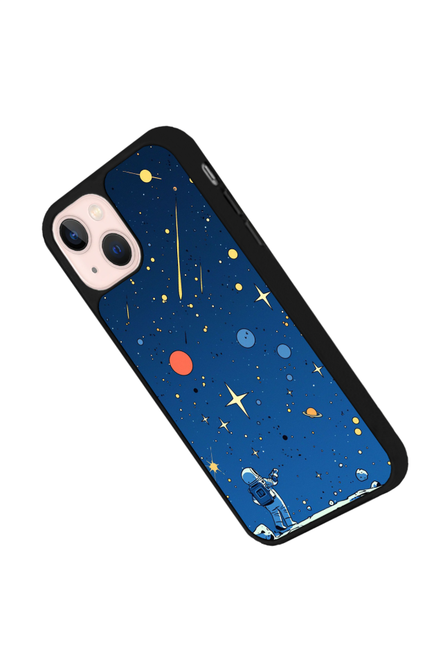 iPhone 13/14 Uyumlu Uzay Tasarımlı Glossy Premium Kılıf