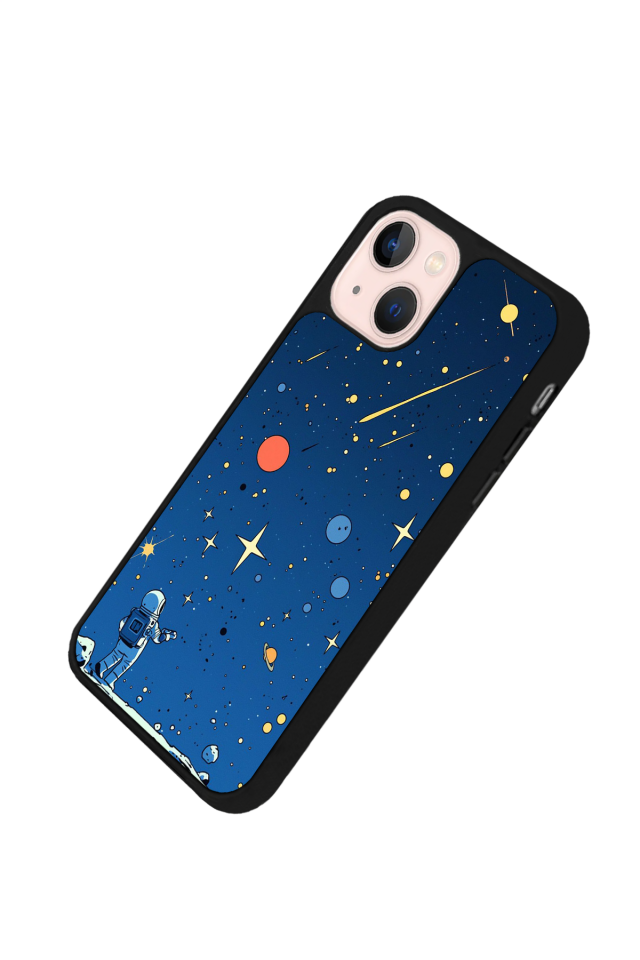 iPhone 13/14 Uyumlu Uzay Tasarımlı Glossy Premium Kılıf