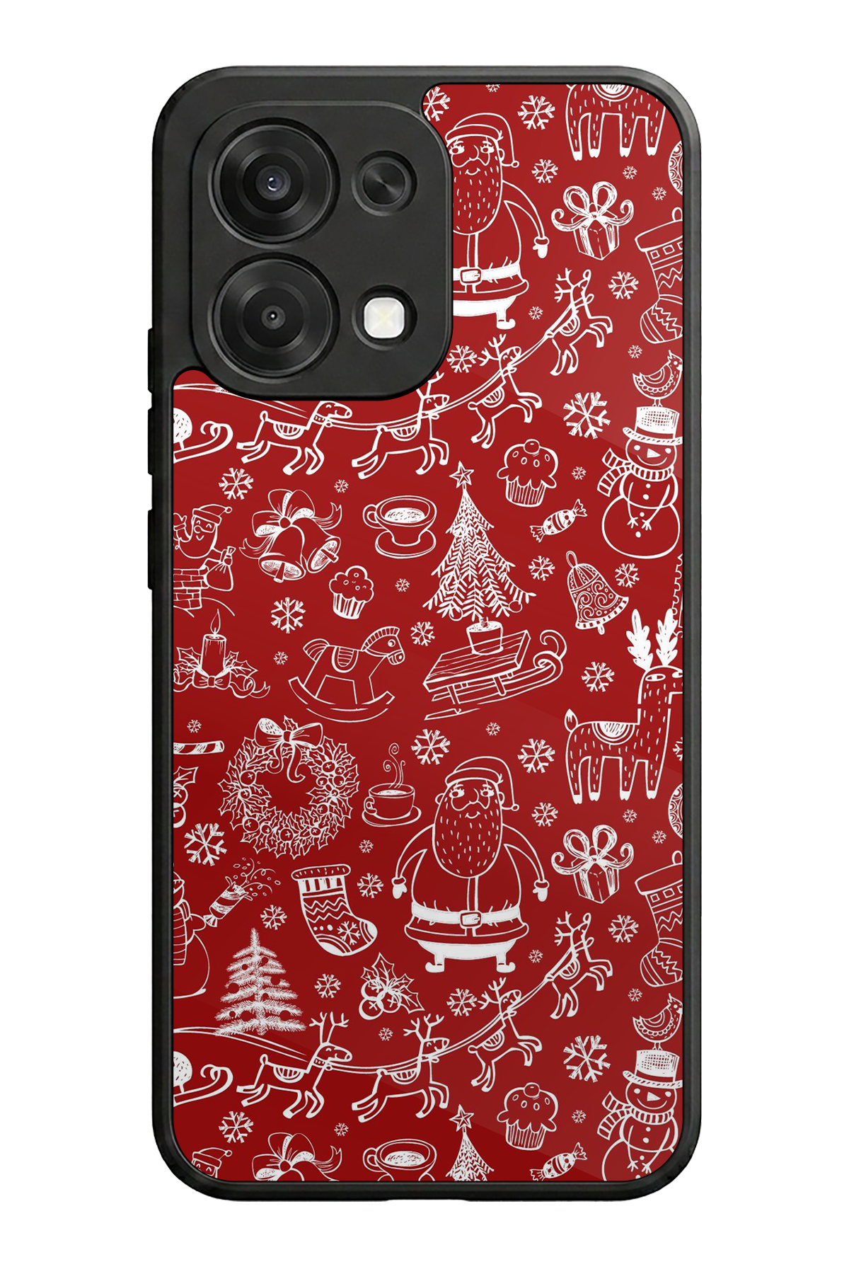Oppo A6 Pro Uyumlu Yilbasi Christmas Tasarımlı Glossy Premium Kılıf