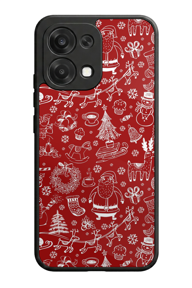 Oppo A6 Pro Uyumlu Yilbasi Christmas Tasarımlı Glossy Premium Kılıf