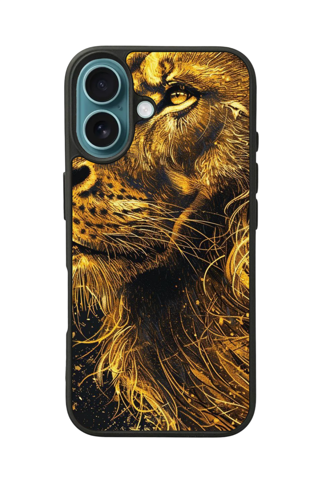 iPhone 16 Uyumlu Aslan Tasarımlı Glossy Premium Kılıf