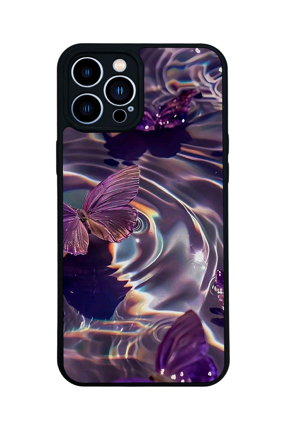 iPhone 12 Pro Max Uyumlu Kelebek Tasarımlı Glossy Premium Kılıf