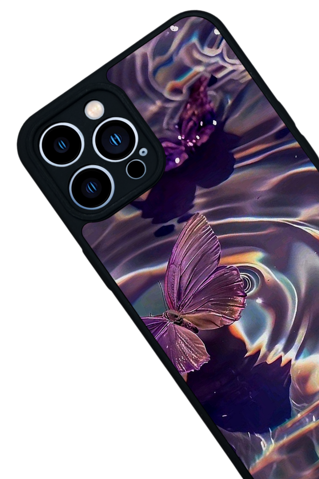 iPhone 12 Pro Max Uyumlu Kelebek Tasarımlı Glossy Premium Kılıf