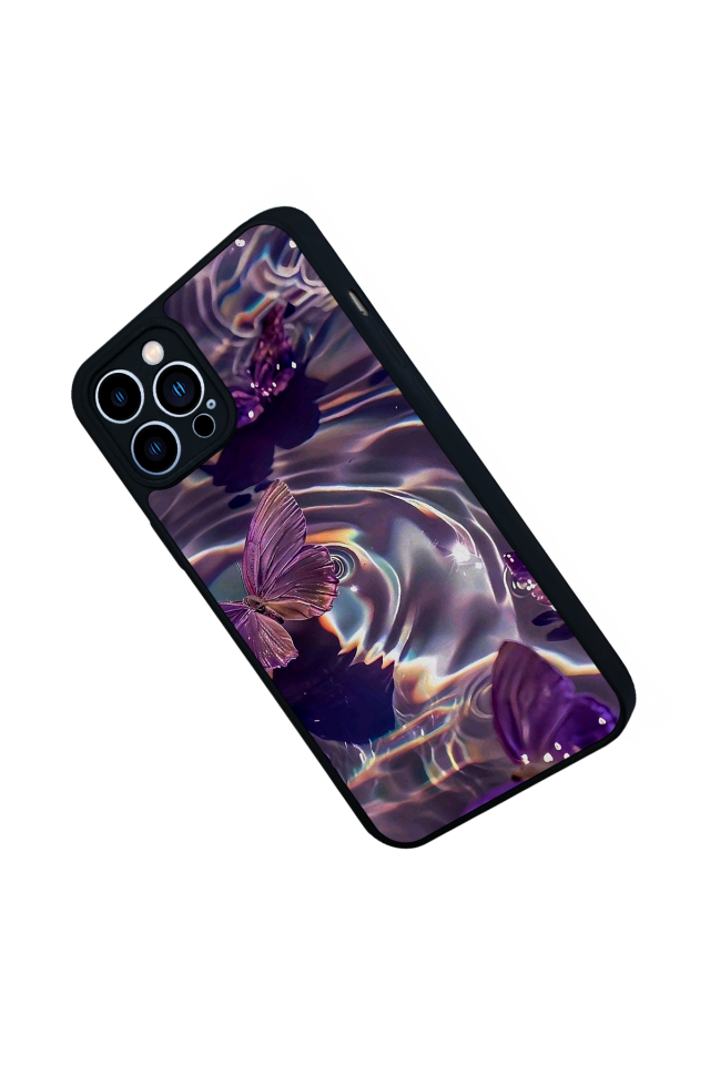 iPhone 12 Pro Max Uyumlu Kelebek Tasarımlı Glossy Premium Kılıf