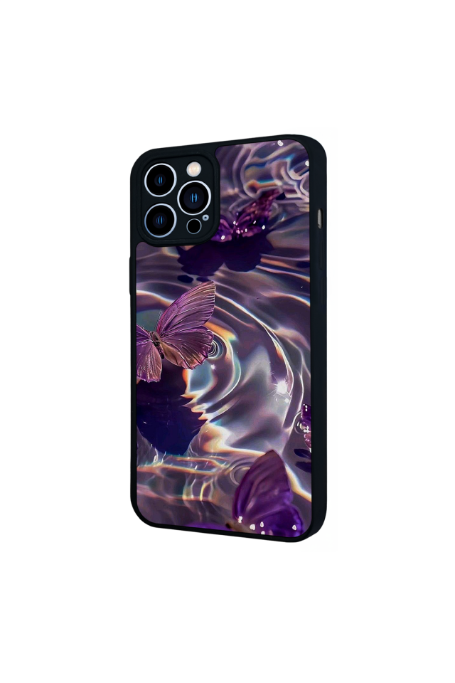 iPhone 12 Pro Max Uyumlu Kelebek Tasarımlı Glossy Premium Kılıf