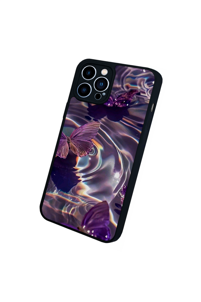 iPhone 12 Pro Max Uyumlu Kelebek Tasarımlı Glossy Premium Kılıf