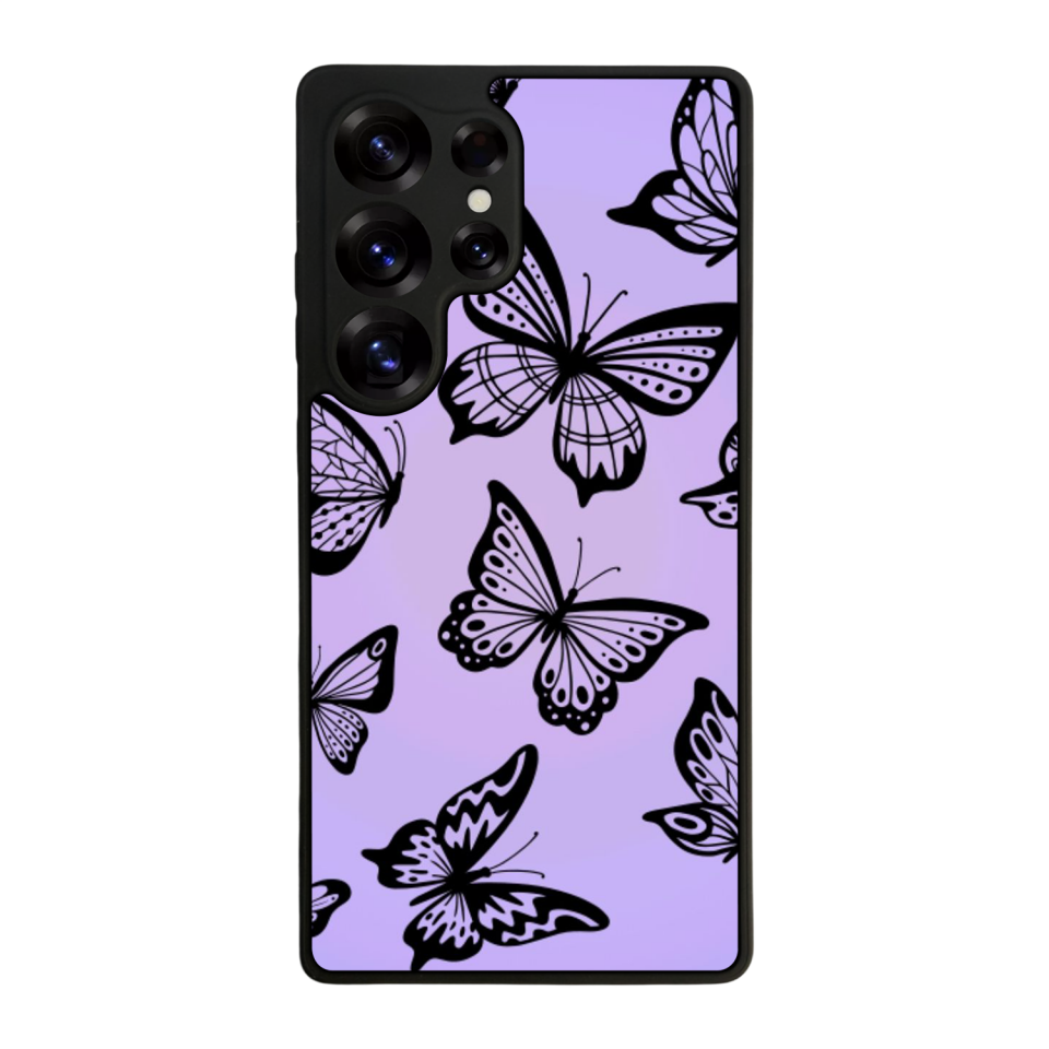 Samsung Galaxy S25 Ultra Uyumlu Kelebek Tasarımlı Glossy Premium Kılıf