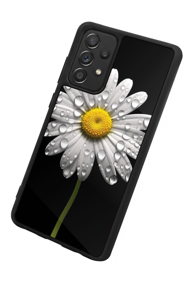 Samsung Galaxy A72 Uyumlu Papatya Tasarımlı Glossy Premium Kılıf