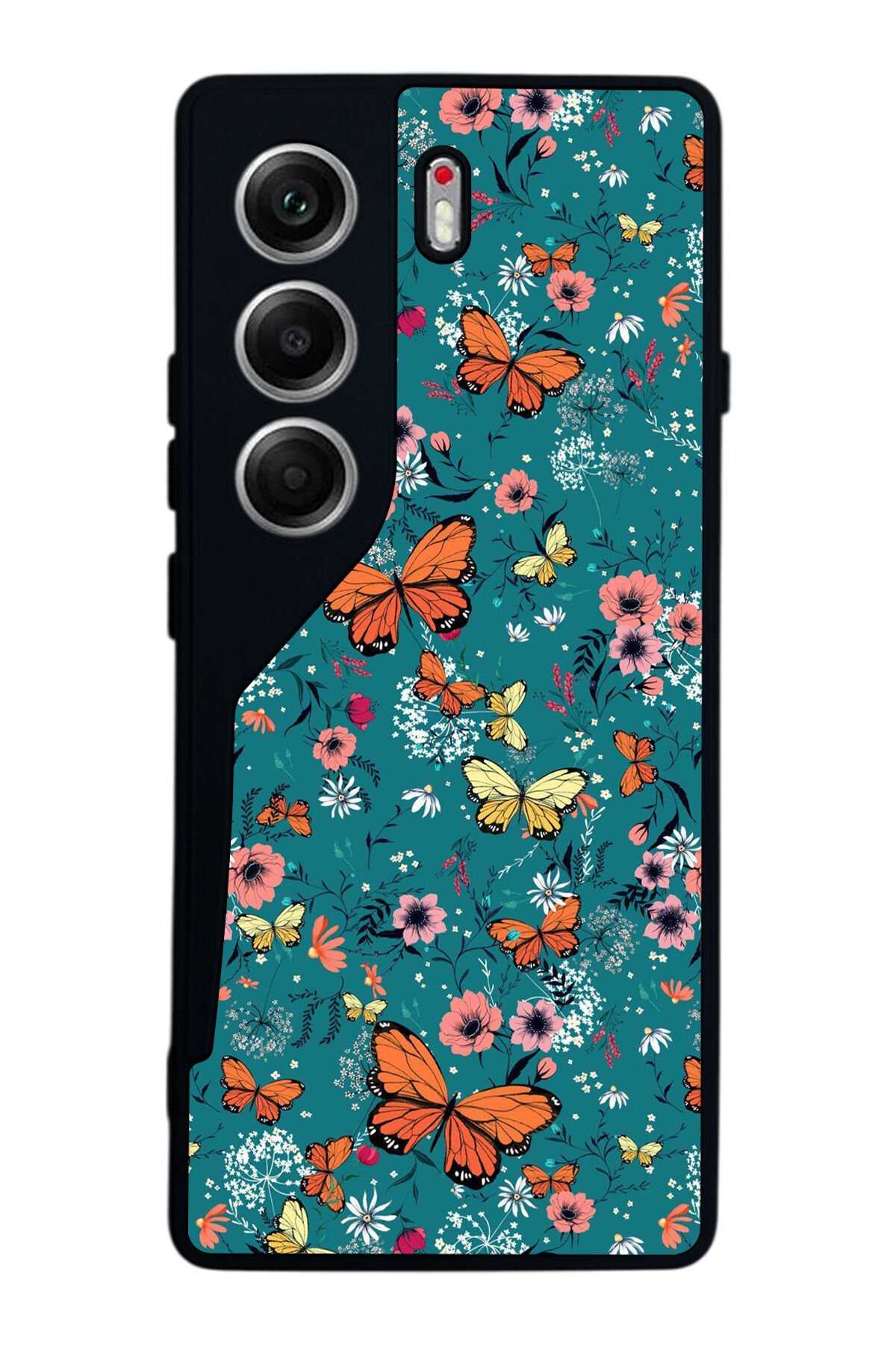 Tecno Camon 40 Uyumlu Floral Tasarımlı Glossy Premium Kılıf