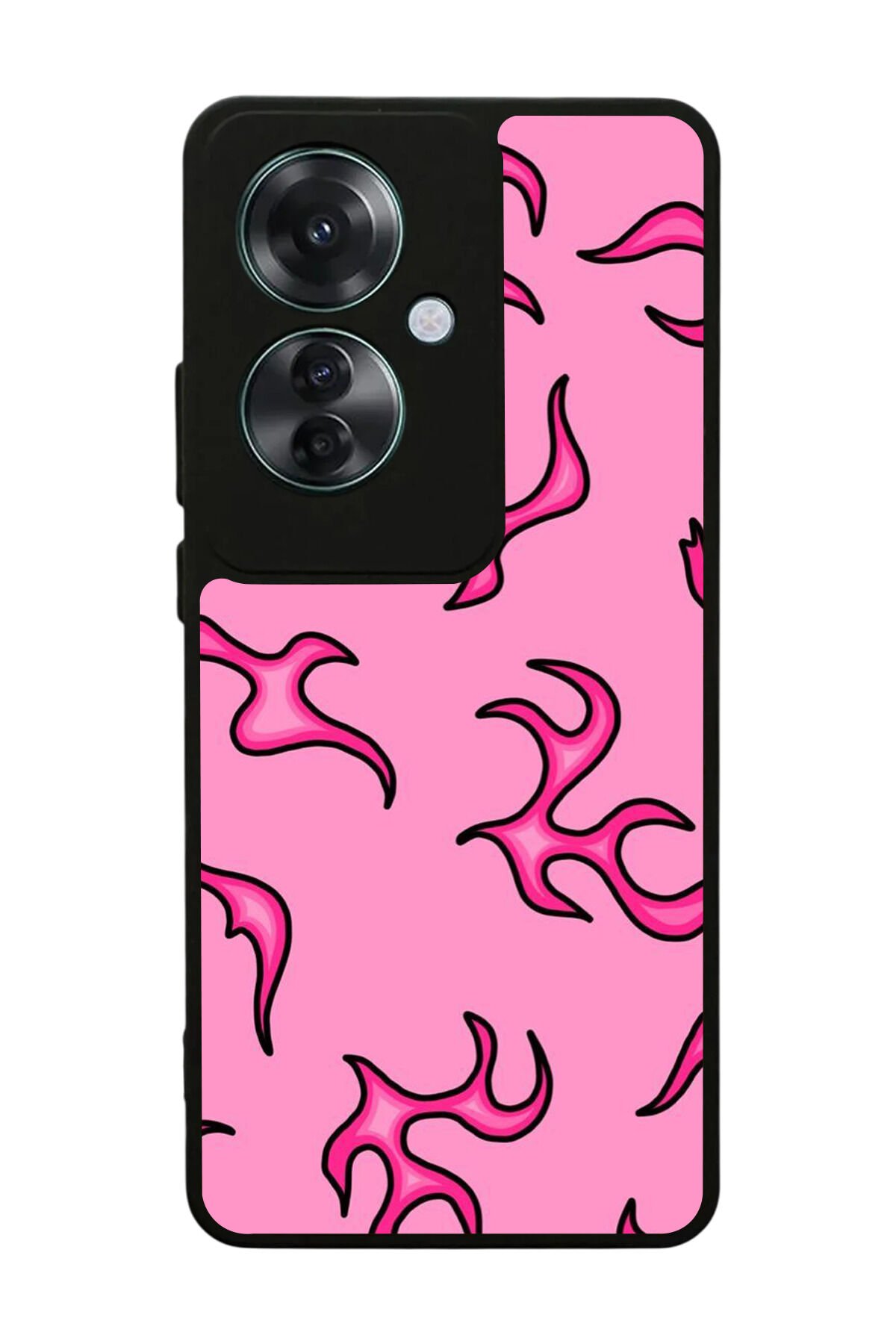 Oppo Reno 11F Uyumlu Retro Flame Patterns Tasarımlı Glossy Premium Kılıf