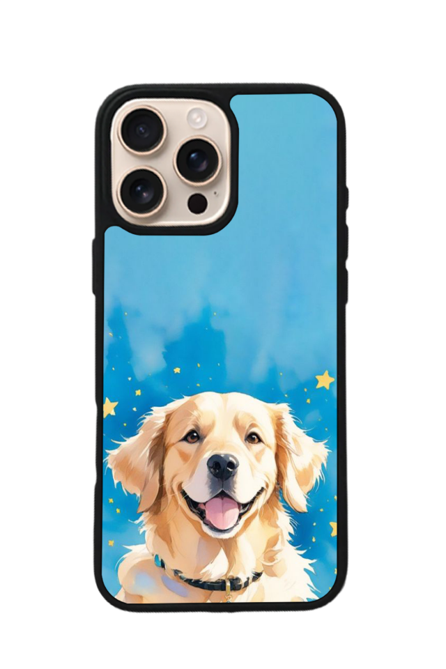 iPhone 16 Pro Uyumlu Golden Kopek Tasarımlı Glossy Premium Kılıf