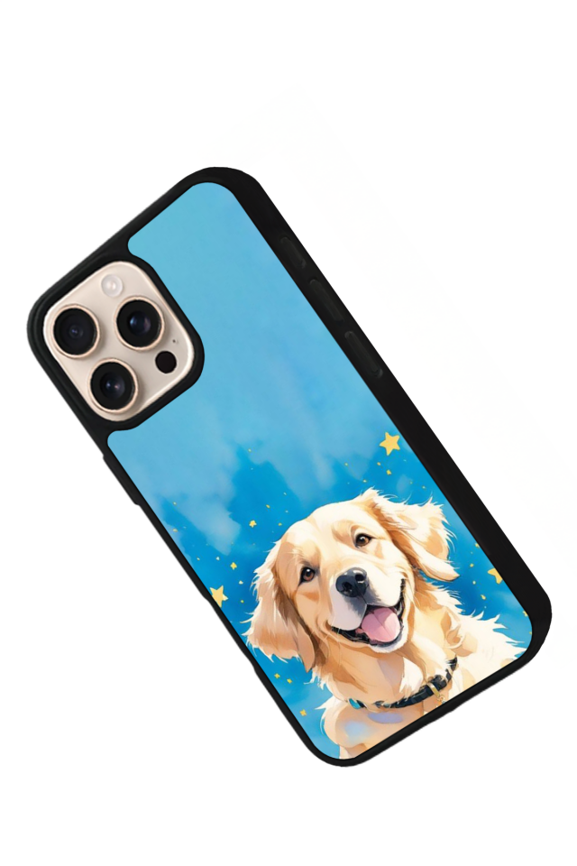 iPhone 16 Pro Uyumlu Golden Kopek Tasarımlı Glossy Premium Kılıf