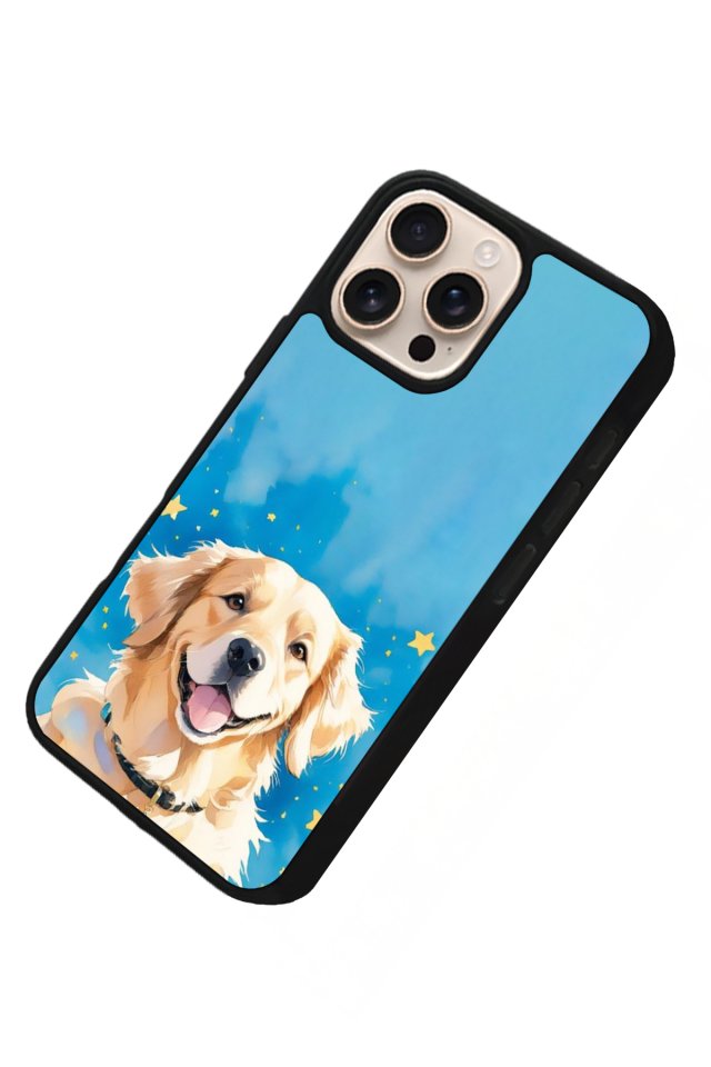 iPhone 16 Pro Uyumlu Golden Kopek Tasarımlı Glossy Premium Kılıf