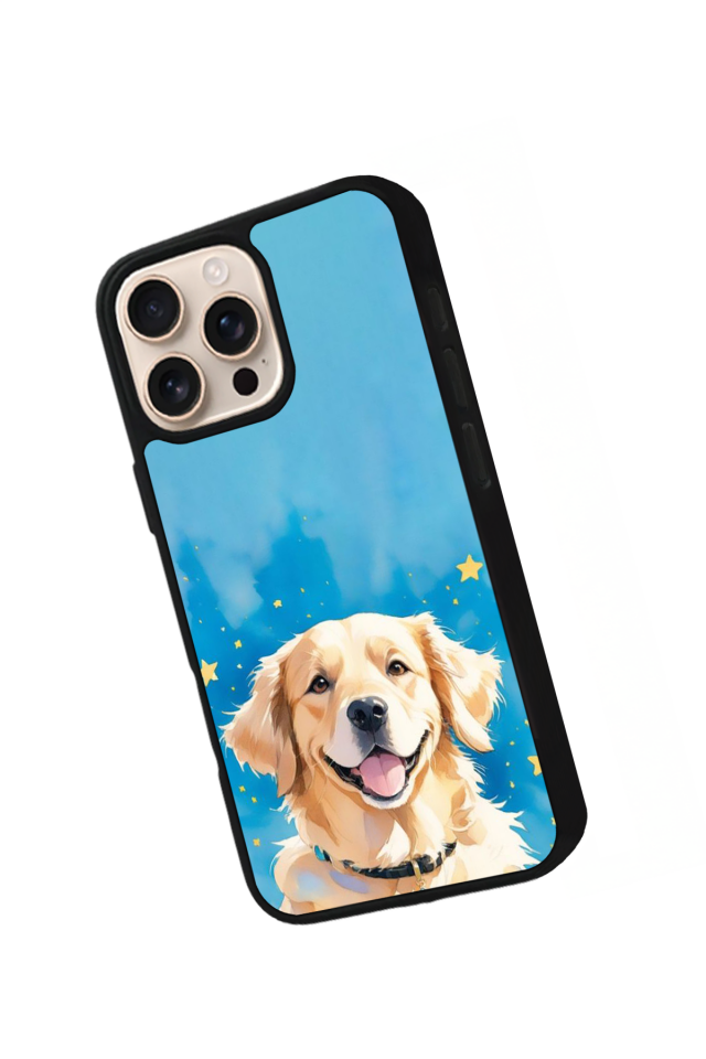 iPhone 16 Pro Uyumlu Golden Kopek Tasarımlı Glossy Premium Kılıf