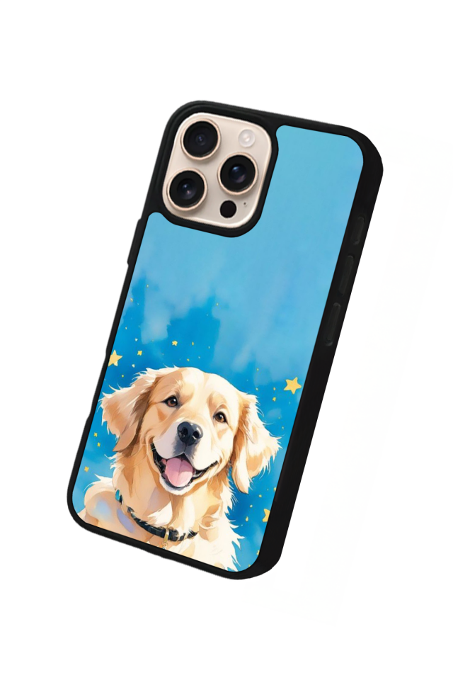 iPhone 16 Pro Uyumlu Golden Kopek Tasarımlı Glossy Premium Kılıf