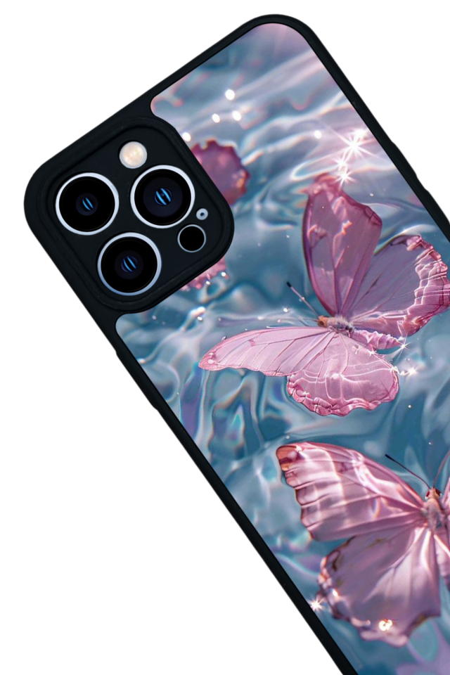 iPhone 12 Pro Max Uyumlu Kelebek Tasarımlı Glossy Premium Kılıf