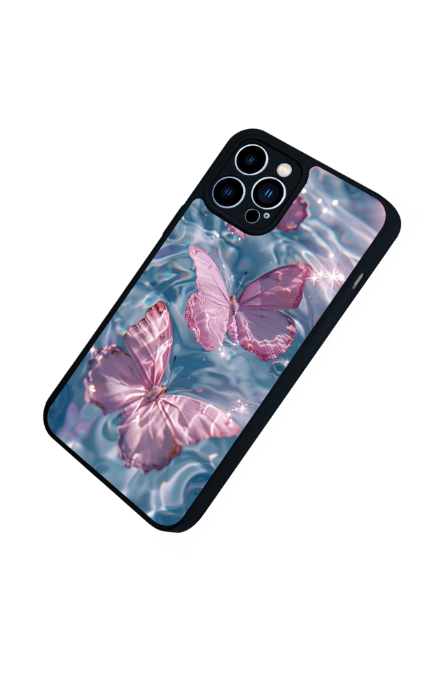 iPhone 12 Pro Max Uyumlu Kelebek Tasarımlı Glossy Premium Kılıf