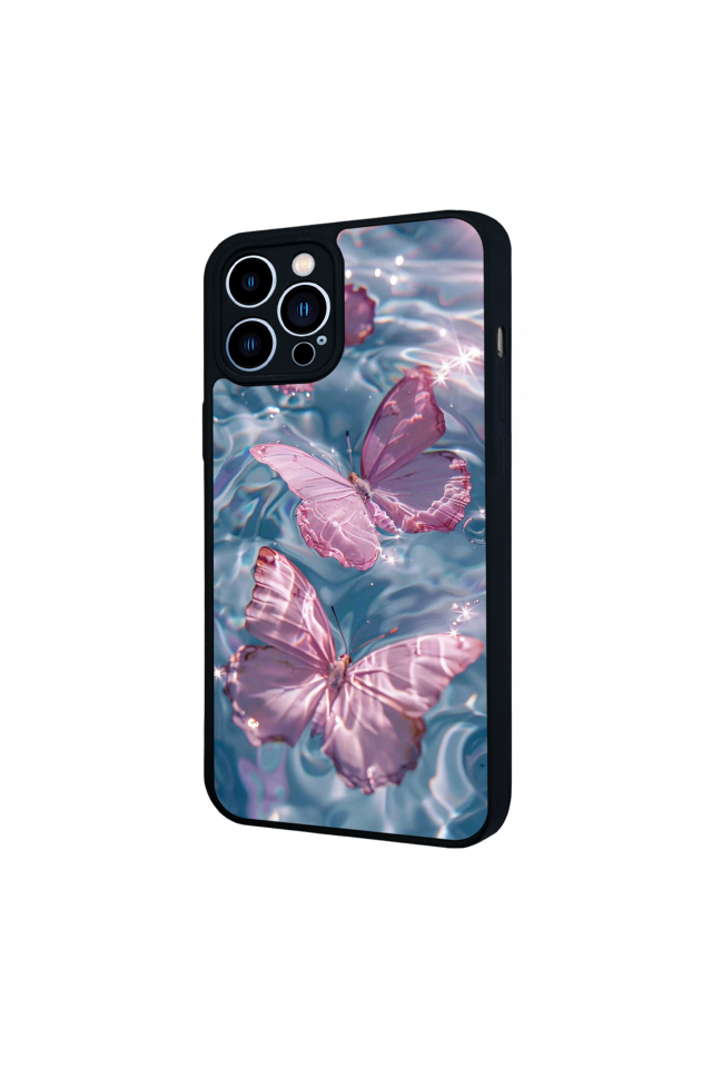 iPhone 12 Pro Max Uyumlu Kelebek Tasarımlı Glossy Premium Kılıf