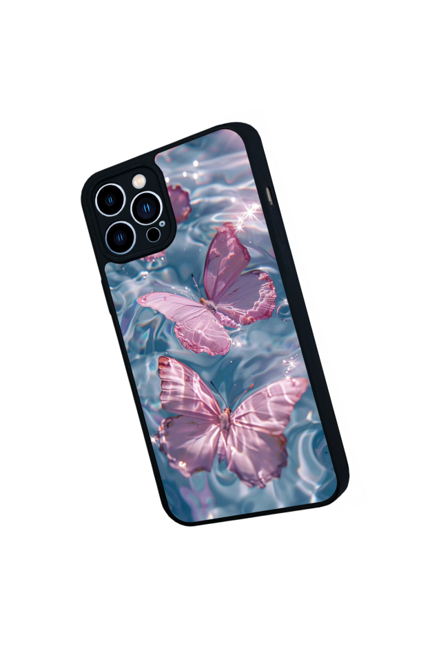 iPhone 12 Pro Max Uyumlu Kelebek Tasarımlı Glossy Premium Kılıf