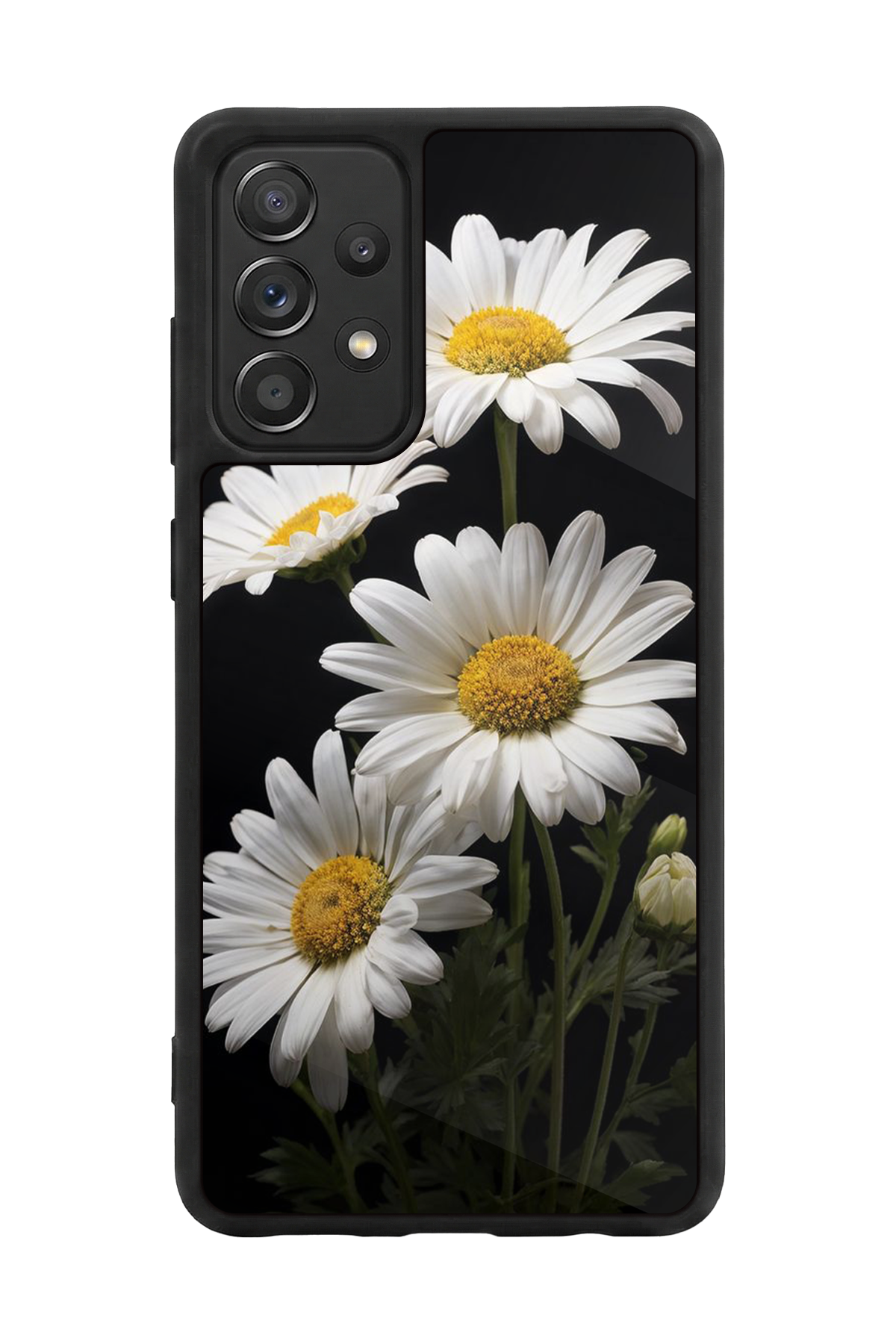 Samsung Galaxy A72 Uyumlu Papatya Tasarımlı Glossy Premium Kılıf