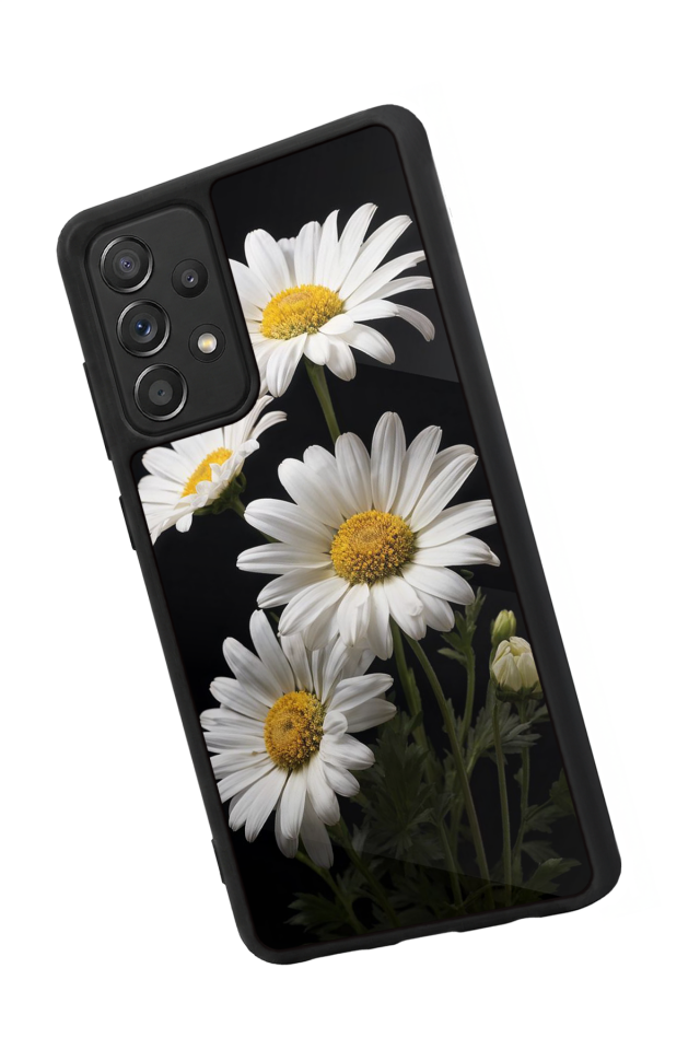 Samsung Galaxy A72 Uyumlu Papatya Tasarımlı Glossy Premium Kılıf