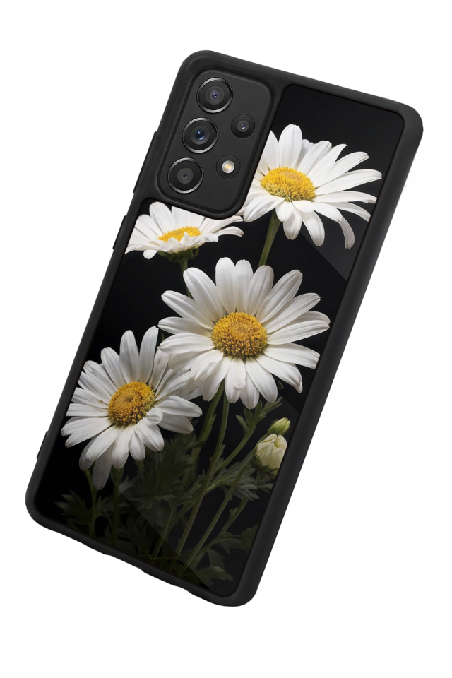 Samsung Galaxy A72 Uyumlu Papatya Tasarımlı Glossy Premium Kılıf