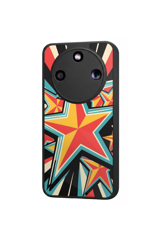Honor Magic 8 Lite Uyumlu Retro Yildizlar Tasarımlı Glossy Premium Kılıf